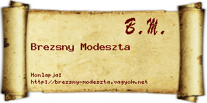 Brezsny Modeszta névjegykártya